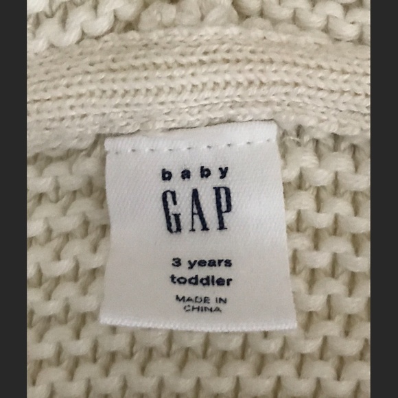 Gap knit white soft zip bear hooded cardigan sweater 3T - Picture 2 of 6